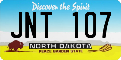 ND license plate JNT107