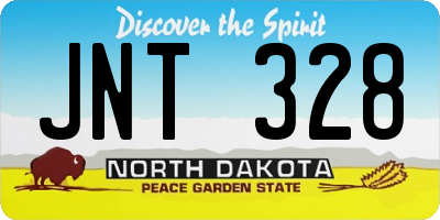 ND license plate JNT328