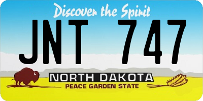 ND license plate JNT747