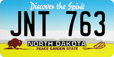 ND license plate JNT763