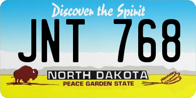 ND license plate JNT768