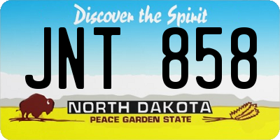 ND license plate JNT858
