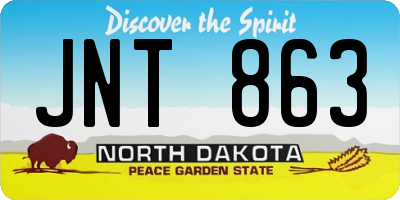 ND license plate JNT863