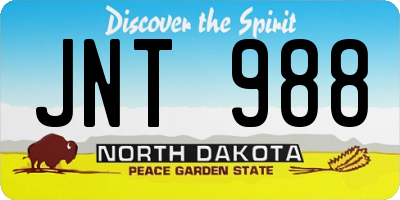 ND license plate JNT988