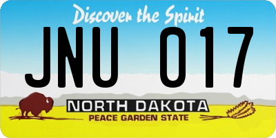 ND license plate JNU017