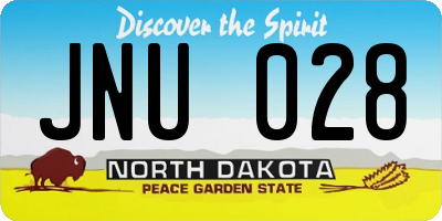 ND license plate JNU028