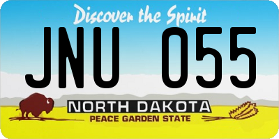 ND license plate JNU055