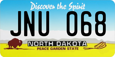 ND license plate JNU068