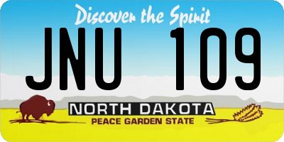 ND license plate JNU109
