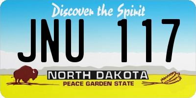 ND license plate JNU117