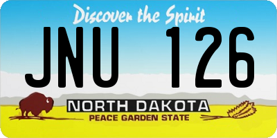 ND license plate JNU126