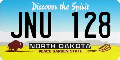 ND license plate JNU128