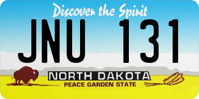ND license plate JNU131