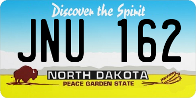 ND license plate JNU162