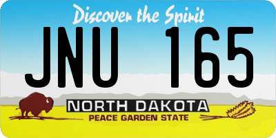 ND license plate JNU165