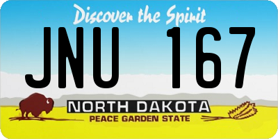 ND license plate JNU167