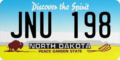 ND license plate JNU198