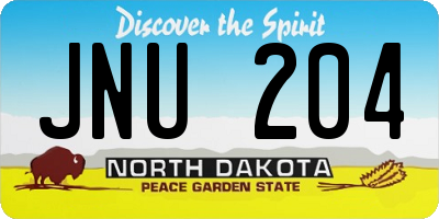 ND license plate JNU204
