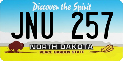 ND license plate JNU257