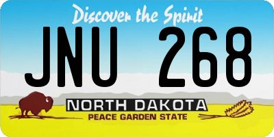ND license plate JNU268