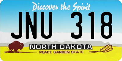 ND license plate JNU318