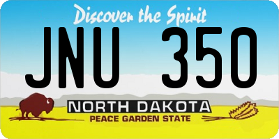 ND license plate JNU350