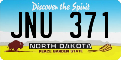 ND license plate JNU371