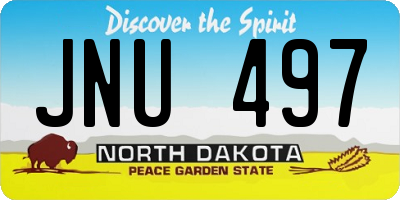 ND license plate JNU497