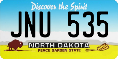 ND license plate JNU535