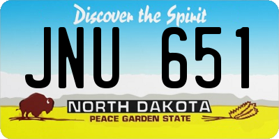 ND license plate JNU651