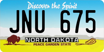 ND license plate JNU675