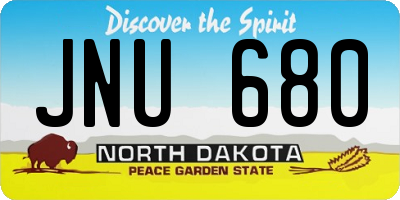 ND license plate JNU680