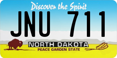 ND license plate JNU711