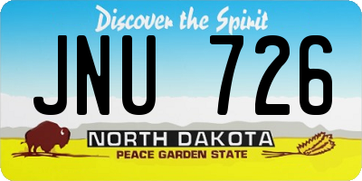 ND license plate JNU726