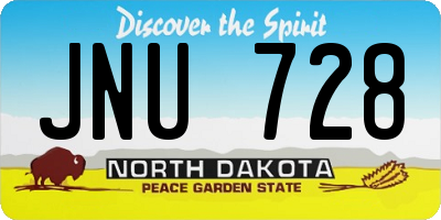 ND license plate JNU728