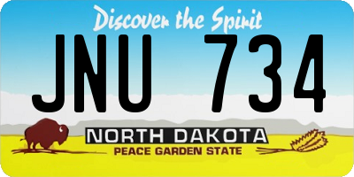 ND license plate JNU734