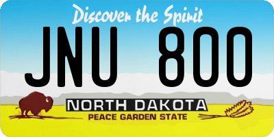ND license plate JNU800