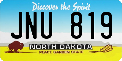 ND license plate JNU819