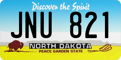 ND license plate JNU821