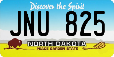 ND license plate JNU825
