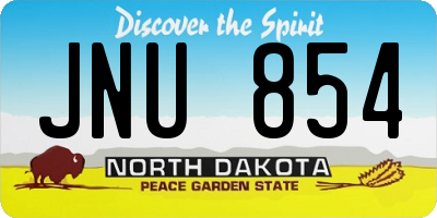 ND license plate JNU854