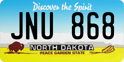 ND license plate JNU868