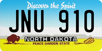 ND license plate JNU910