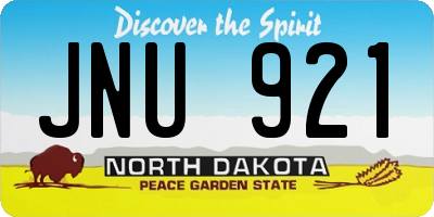 ND license plate JNU921