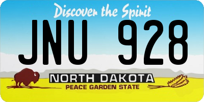 ND license plate JNU928
