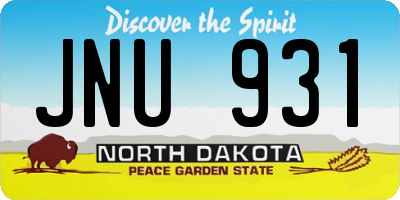 ND license plate JNU931
