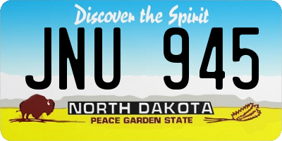 ND license plate JNU945