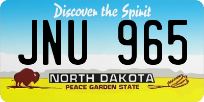 ND license plate JNU965