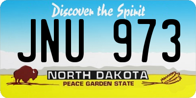 ND license plate JNU973