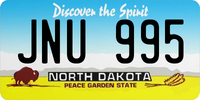 ND license plate JNU995